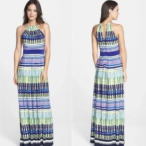 Eliza J Green and Blue Sleeveless Maxi Dress sz 8